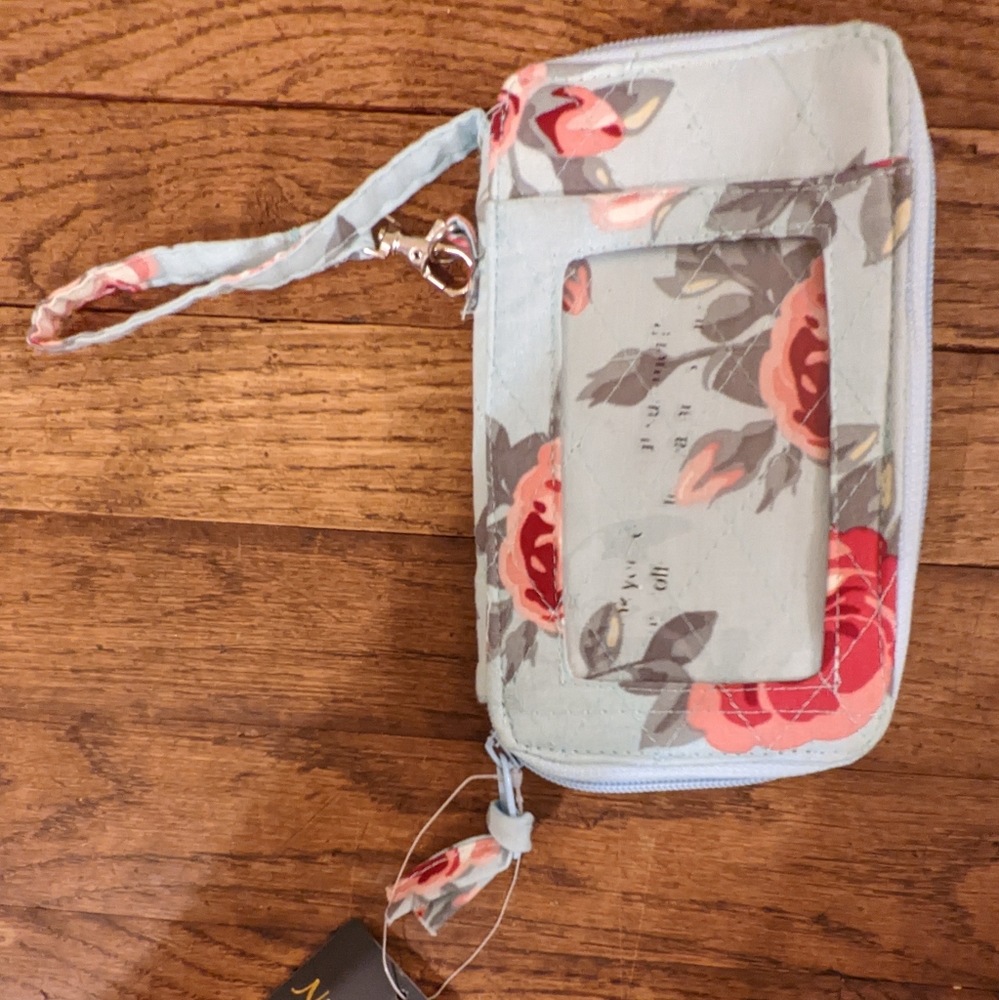 Nicole's Boutique Blue Floral Wristlet Wallet